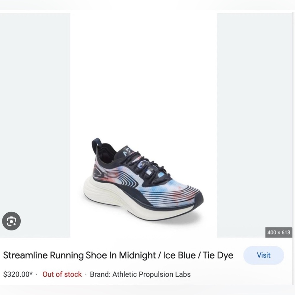 NWOT APL Streamline Running Sneaker Size 9.5 in Midnight/Ice Blue/Tie-Dye